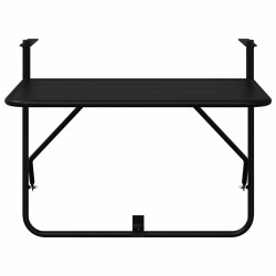 Table de balcon pliable Noir 60x40 cm en acier 