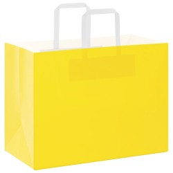 Sacs en papier 50 pcs avec poignées jaune 32x17x25 cm 