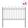 Clôture de jardin avec arc gris 5.1x1.2 m en acier 