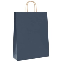 Sacs en papier 50 pcs avec poignées bleu 32x12x42 cm 