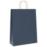 Sacs en papier 50 pcs avec poignées bleu 32x12x42 cm 