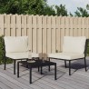 Chaises de jardin et coussins sable lot de 2 60x74x79 cm acier 