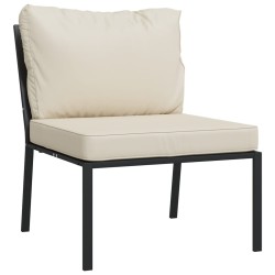Chaises de jardin et coussins sable lot de 2 60x74x79 cm acier 