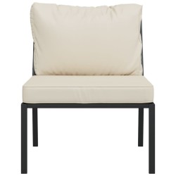 Chaises de jardin et coussins sable lot de 2 60x74x79 cm acier 