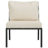 Chaises de jardin et coussins sable lot de 2 60x74x79 cm acier 