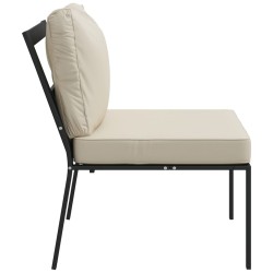 Chaises de jardin et coussins sable lot de 2 60x74x79 cm acier 