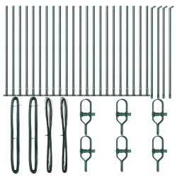 Posts de clôture avec base, 26 pcs, Ø32mm, 90cm, en acier galvanisé. 