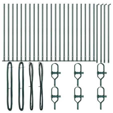 Posts de clôture avec base, 26 pcs, Ø32mm, 90cm, en acier galvanisé. 