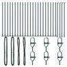 Posts de clôture avec base, 26 pcs, Ø32mm, 90cm, en acier galvanisé. 