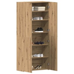 Armoire à chaussures Chêne artisanal 80x35,5x180 cm Bois d'ingénierie 