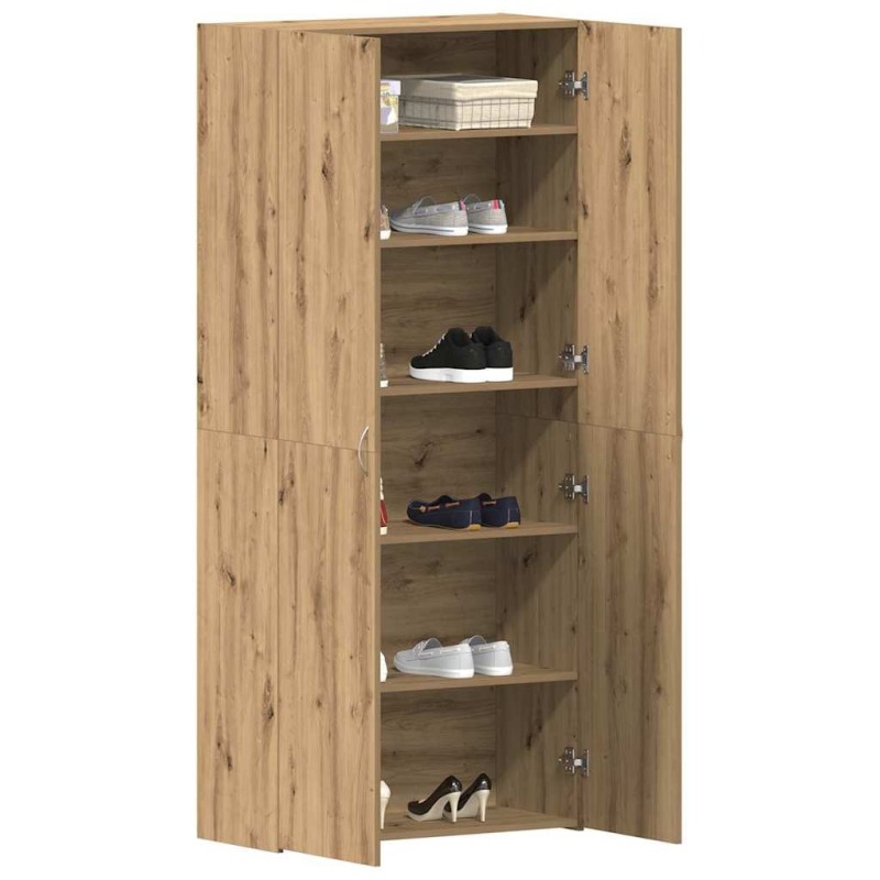 Armoire à chaussures Chêne artisanal 80x35,5x180 cm Bois d'ingénierie 