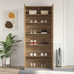 Armoire à chaussures Chêne artisanal 80x35,5x180 cm Bois d'ingénierie 