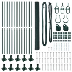 Ensemble de Clôture Lot de 2 Vert Acier, PVC 25 x 1,5 m Durable 
