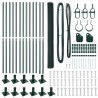 Ensemble de Clôture Lot de 2 Vert Acier, PVC 25 x 1,5 m Durable 
