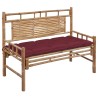 Banc de jardin avec coussin 120 cm Bambou 