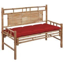 Banc de jardin avec coussin 120 cm Bambou 
