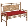 Banc de jardin avec coussin 120 cm Bambou 