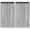 Rideau en fils 2 pcs 100 x 250 cm Noir 