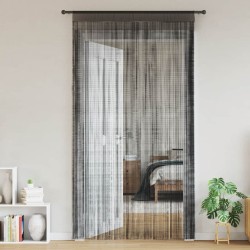 Rideau en fils 2 pcs 100 x 250 cm Noir 