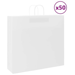 Sacs en papier 50 pcs avec poignées blanc 54x15x49 cm 
