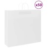 Sacs en papier 50 pcs avec poignées blanc 54x15x49 cm 