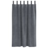 Rideaux occultants avec boucles de suspension 2 pcs en velours gris clair super léger 
