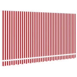 Tissu de remplacement d'auvent pour cadre 4x2 m Rouge et Blanc 