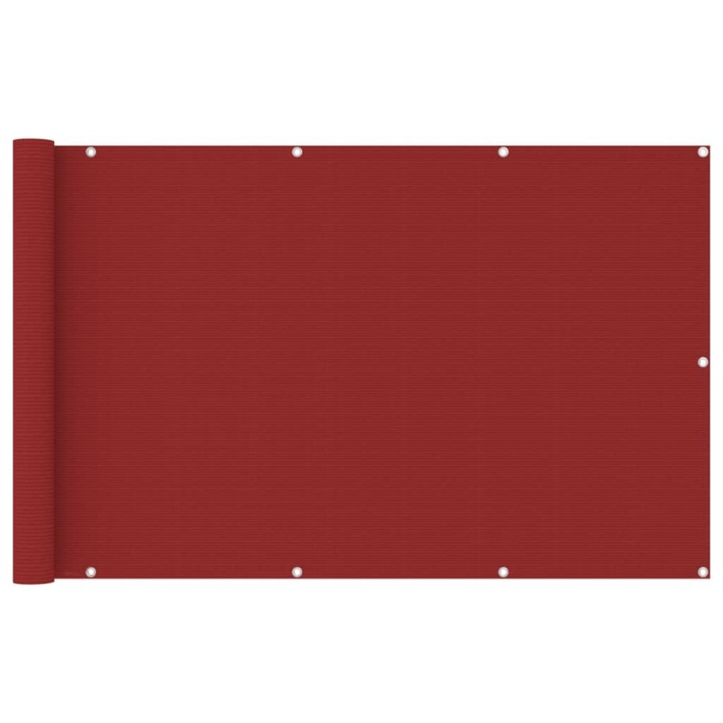 Écran de balcon Rouge 120x600 cm PEHD 