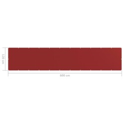 Écran de balcon Rouge 120x600 cm PEHD 