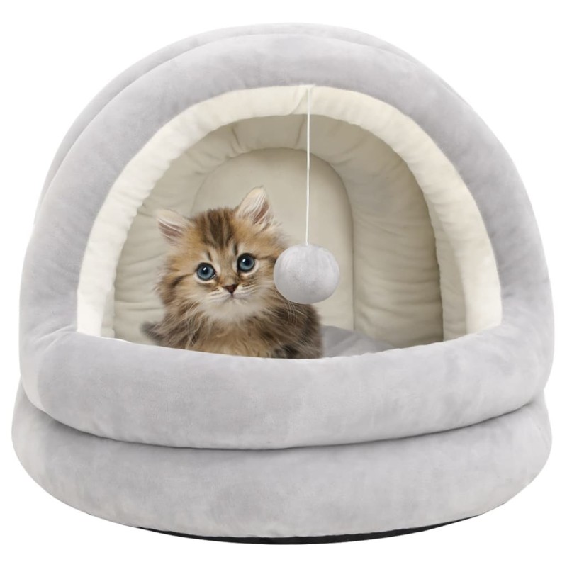 Lit pour chat 50x50x45 cm Gris et crème Lit pour chat 50x50x45 cm Gris et crème
