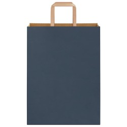 Sacs en papier 50 pcs avec poignées bleu 26x12x35 cm 