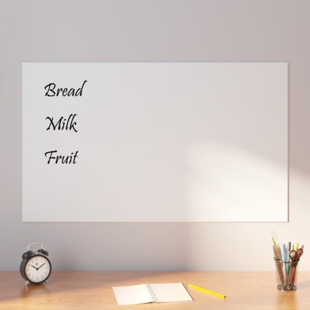 Tableau noir magnétique mural Blanc 100x60 cm Verre trempé 