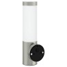 Luminaires muraux extérieurs avec capteur 2 pcs Argent Acier inoxydable IP44 