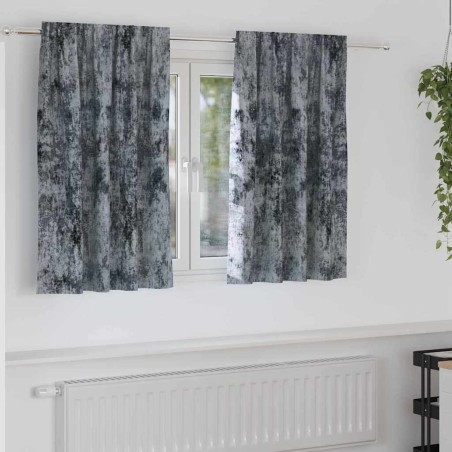 2 rideaux en velours avec œillets gris argenté, 140 x 140 cm 