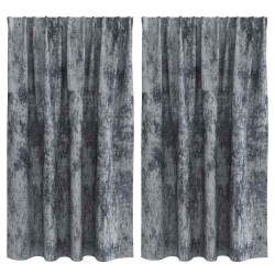 2 rideaux en velours avec œillets gris argenté, 140 x 140 cm 