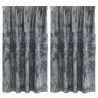2 rideaux en velours avec œillets gris argenté, 140 x 140 cm 