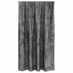 Rideaux en velours 2 pcs avec œillets gris 140x140 cm 