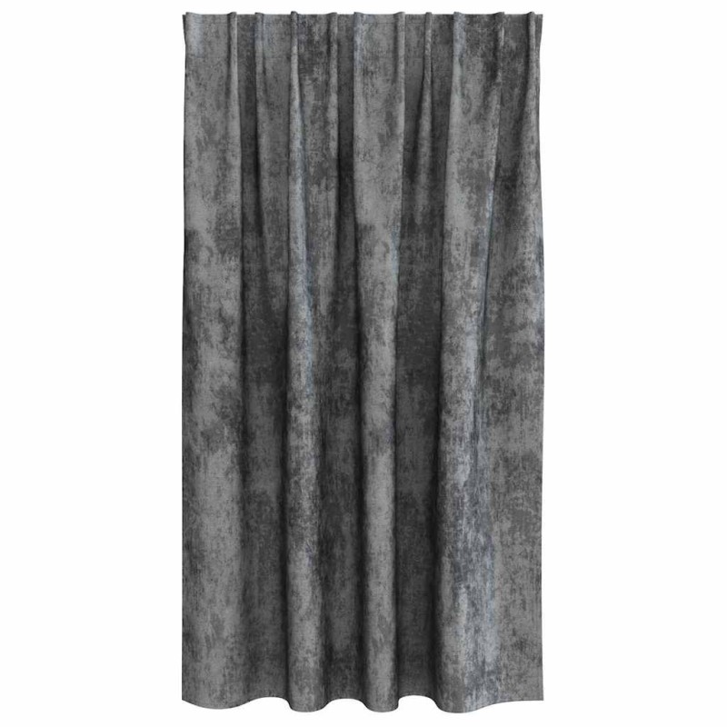 Rideaux en velours 2 pcs avec œillets gris 140x140 cm 