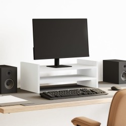 Support de moniteur blanc 50x27x20 cm bois d'ingénierie 