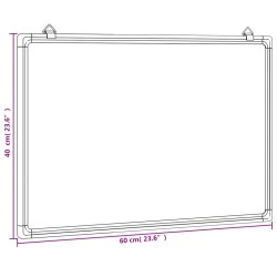 Tableau blanc magnétique 60x40x1,7 cm aluminium 