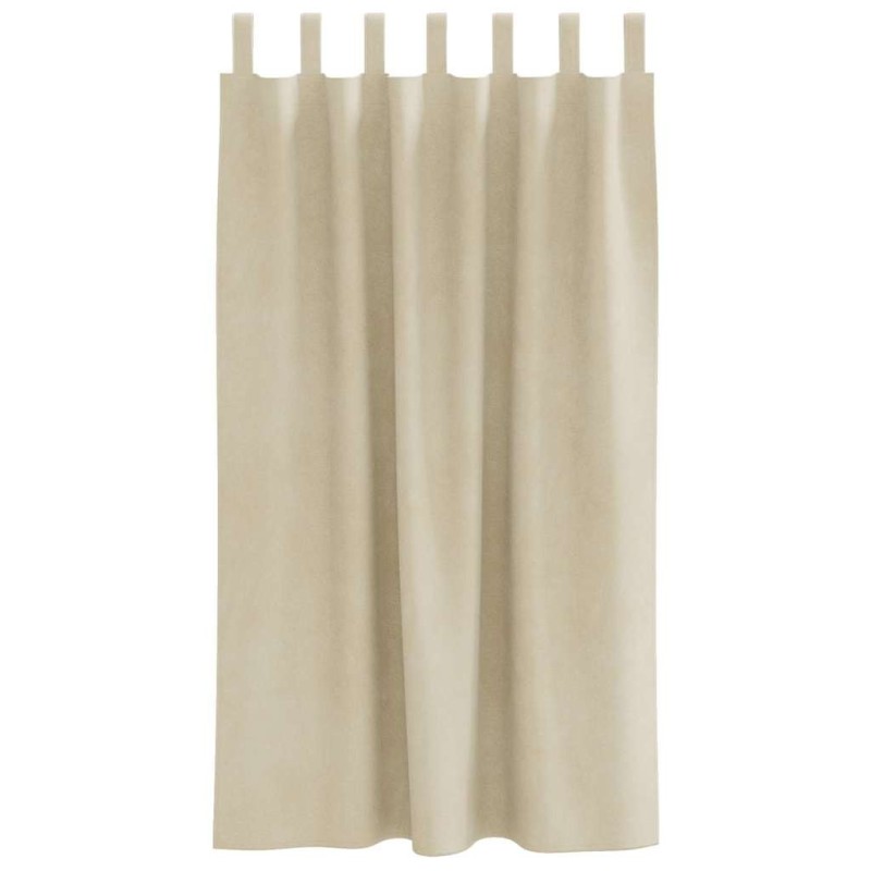Rideaux occultants avec boucles de suspension 2 pcs en velours crème 