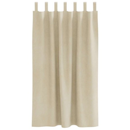 Rideaux occultants avec boucles de suspension 2 pcs en velours crème 