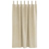Rideaux occultants avec boucles de suspension 2 pcs en velours crème 