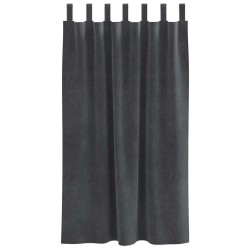 Rideaux occultants avec anses 2 pcs Velours Gris clair 