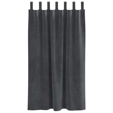 Rideaux occultants avec anses 2 pcs Velours Gris clair 