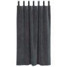 Rideaux occultants avec anses 2 pcs Velours Gris clair 
