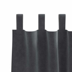 Rideaux occultants avec anses 2 pcs Velours Gris clair 