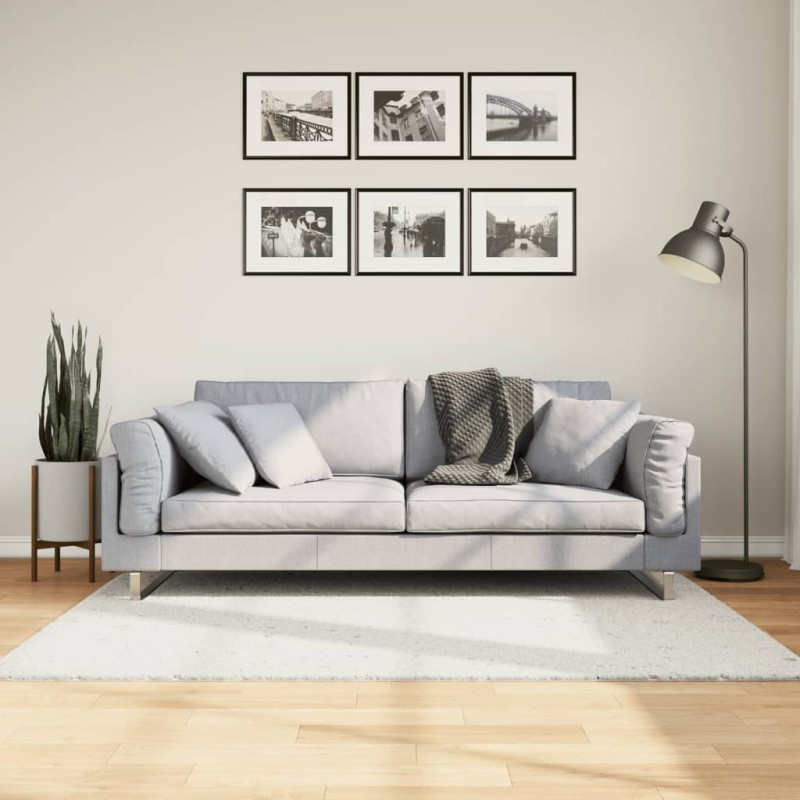 Tapis OVIEDO à poils courts crème 120x120 cm 