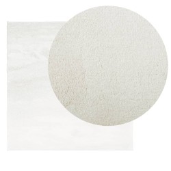Tapis OVIEDO à poils courts crème 120x120 cm 