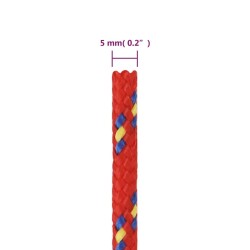 Corde de bateau Rouge 5 mm 500 m Polypropylène 